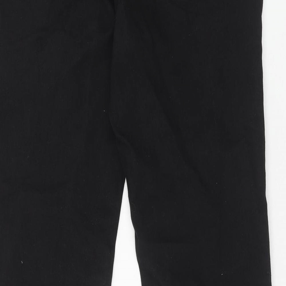 George Womens Black Cotton Bootcut Jeans Size 16 Regular Zip