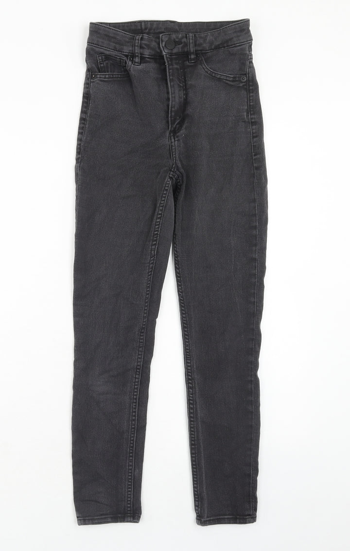 Monki Womens Black Cotton Skinny Jeans Size 25 in Slim Zip