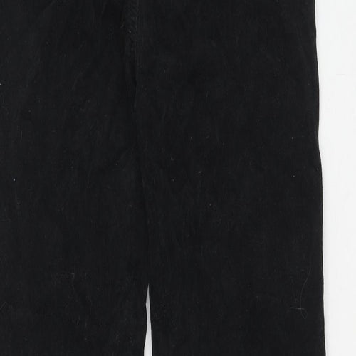 Marks and Spencer Womens Black Cotton Trousers Size 14 Regular Zip