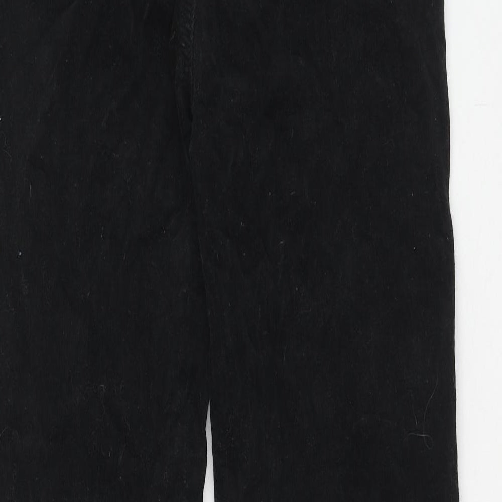Marks and Spencer Womens Black Cotton Trousers Size 14 Regular Zip