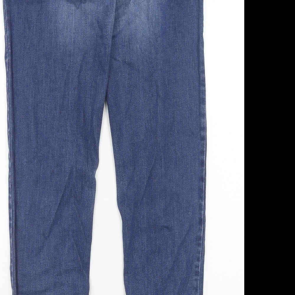INTUITION Womens Blue Cotton Skinny Jeans Size 14 Regular Zip