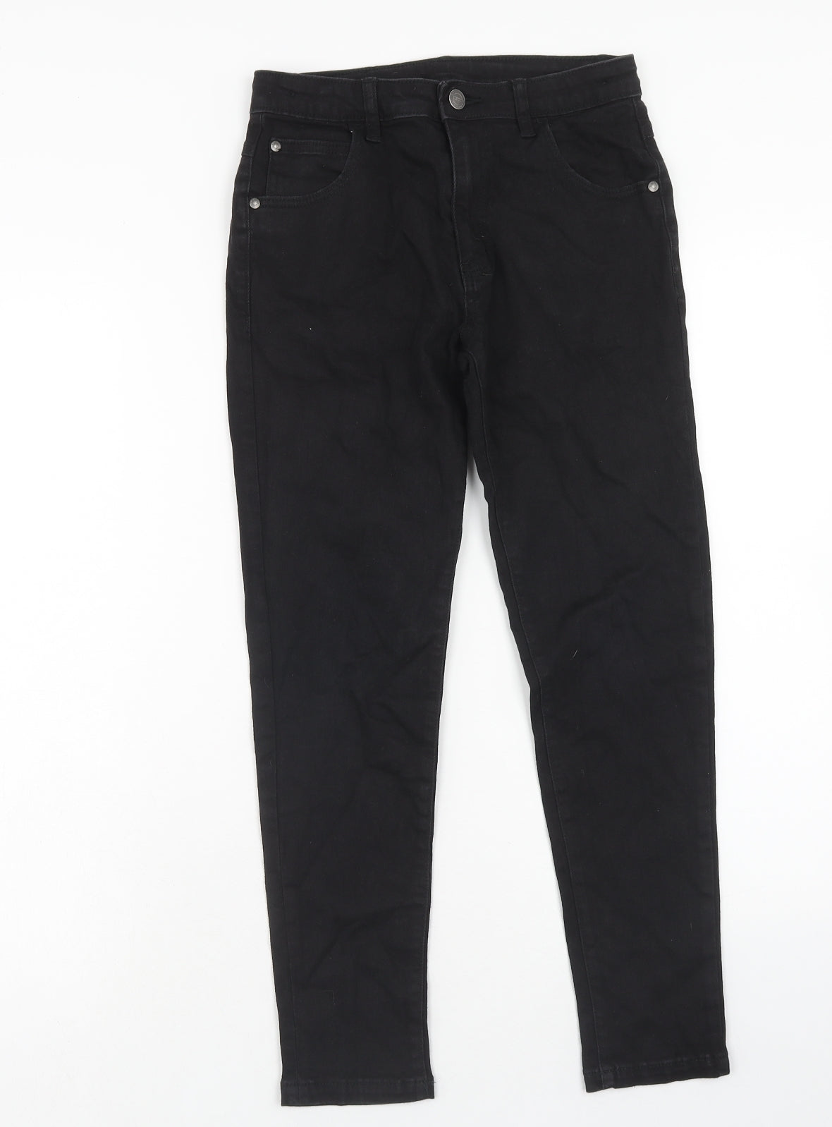 George Boys Black Cotton Skinny Jeans Size 10-11 Years Regular Zip