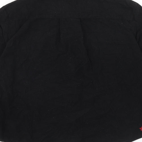 Tottie Womens Black Cotton Basic Button-Up Size L Collared