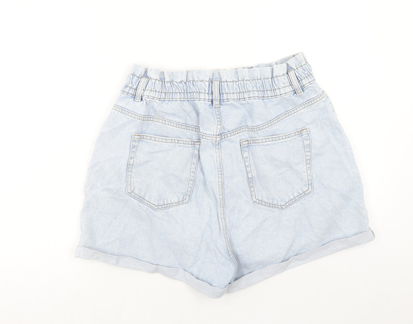Denim & Co. Womens Blue Cotton Mom Shorts Size 18 Regular Zip