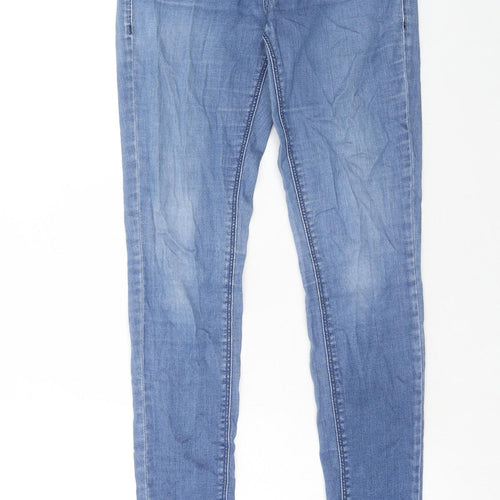 Topshop Womens Blue Cotton Skinny Jeans Size 26 in L32 in Regular Zip
