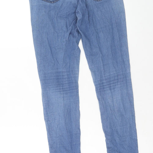 Topshop Womens Blue Cotton Skinny Jeans Size 26 in L32 in Regular Zip