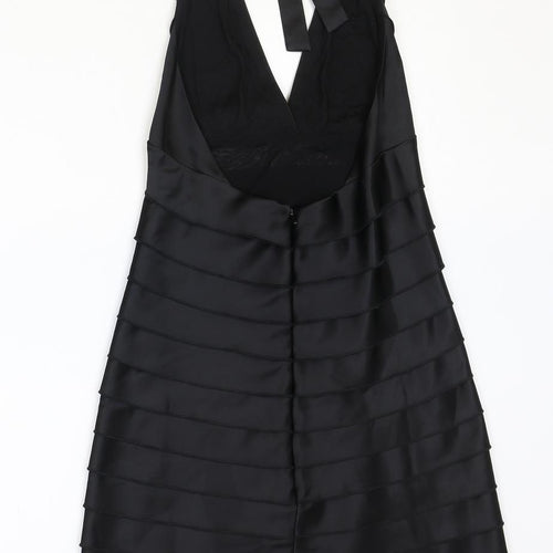 Todays Woman Womens Black Polyester A-Line Size 8 Halter Zip