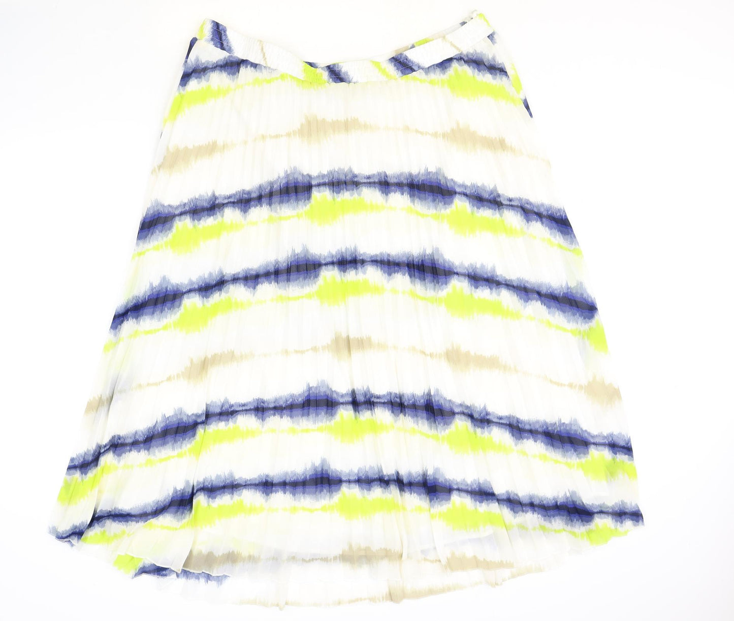 Marks and Spencer Womens Ivory Geometric Polyester Swing Skirt Size 22