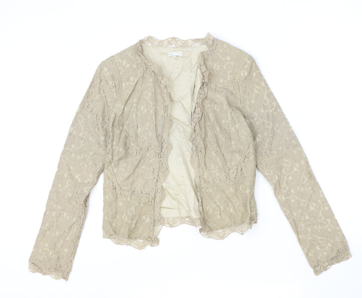 Marks and Spencer Womens Brown Geometric Jacket Blazer Size 8