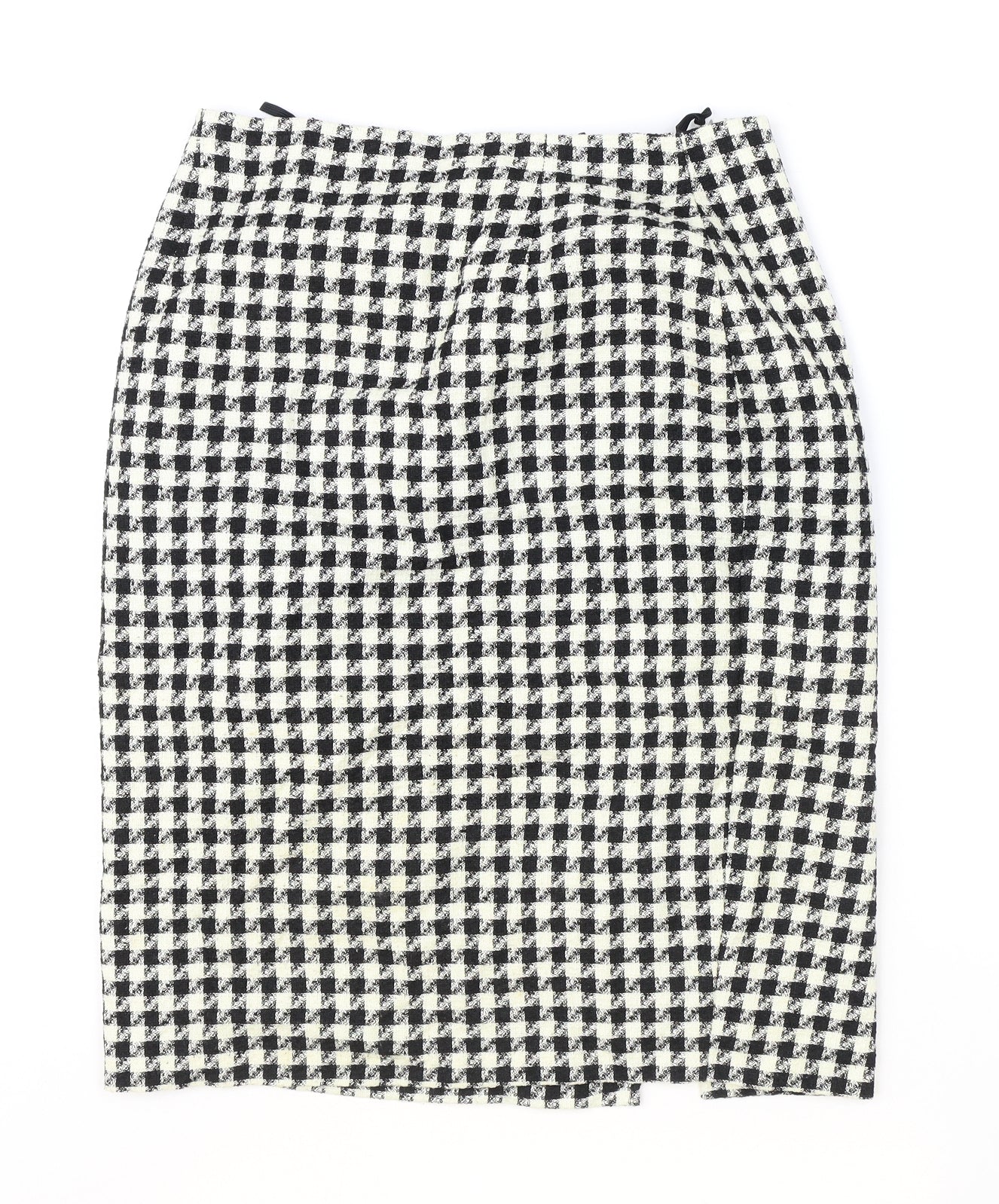 Marks and Spencer Womens Beige Geometric Polyester Straight & Pencil Skirt Size 14 Zip
