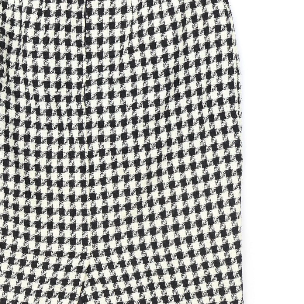 Marks and Spencer Womens Beige Geometric Polyester Straight & Pencil Skirt Size 14 Zip