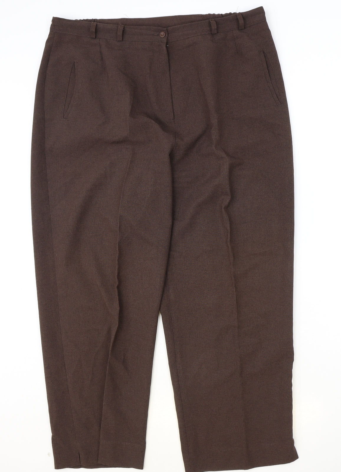 Bonmarché Womens Brown Polyester Trousers Size 20 Regular Zip
