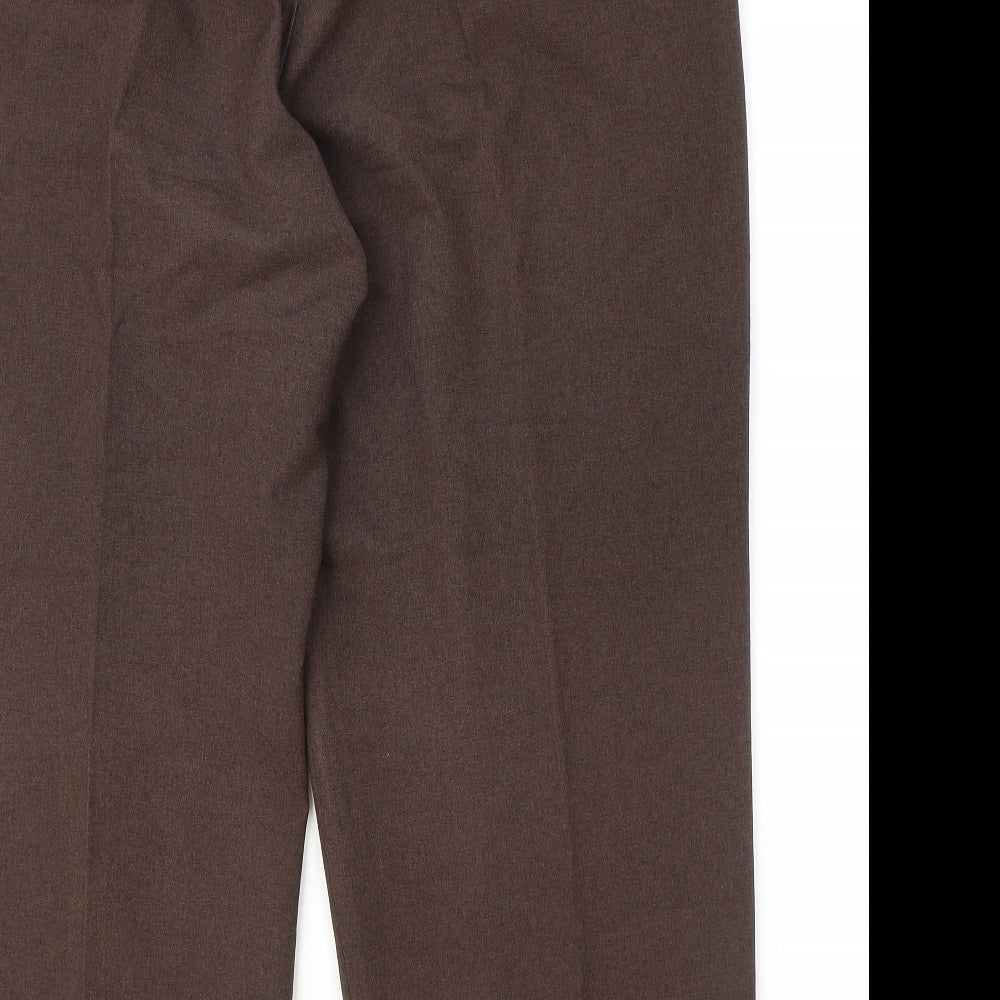 Bonmarché Womens Brown Polyester Trousers Size 20 Regular Zip