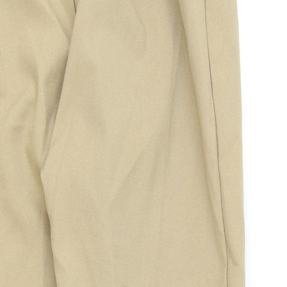 Boohoo Womens Brown Viscose Trousers Size 8 Regular Zip