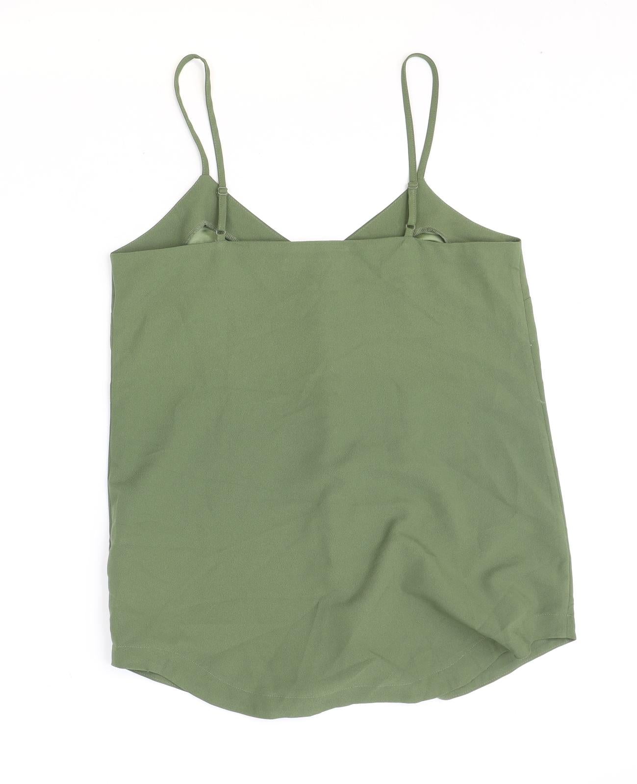 Very Womens Green Polyester Camisole Tank Size 10 V-Neck