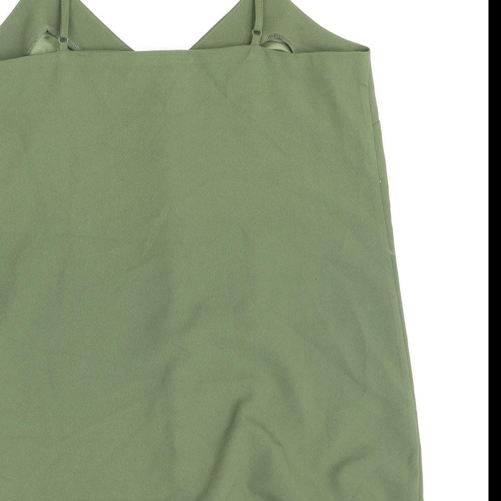 Very Womens Green Polyester Camisole Tank Size 10 V-Neck