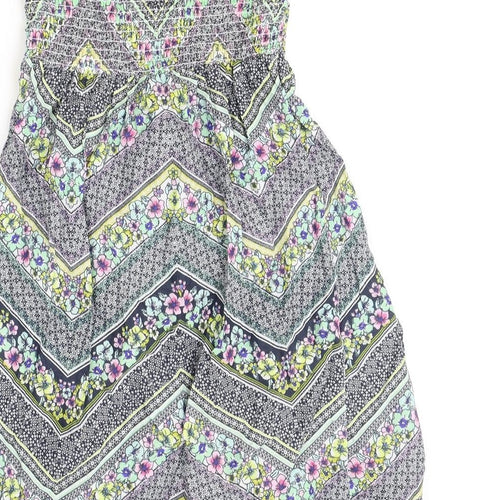 Atmosphere Womens Multicoloured Geometric 100% Cotton A-Line Size 10 Off the Shoulder Pullover