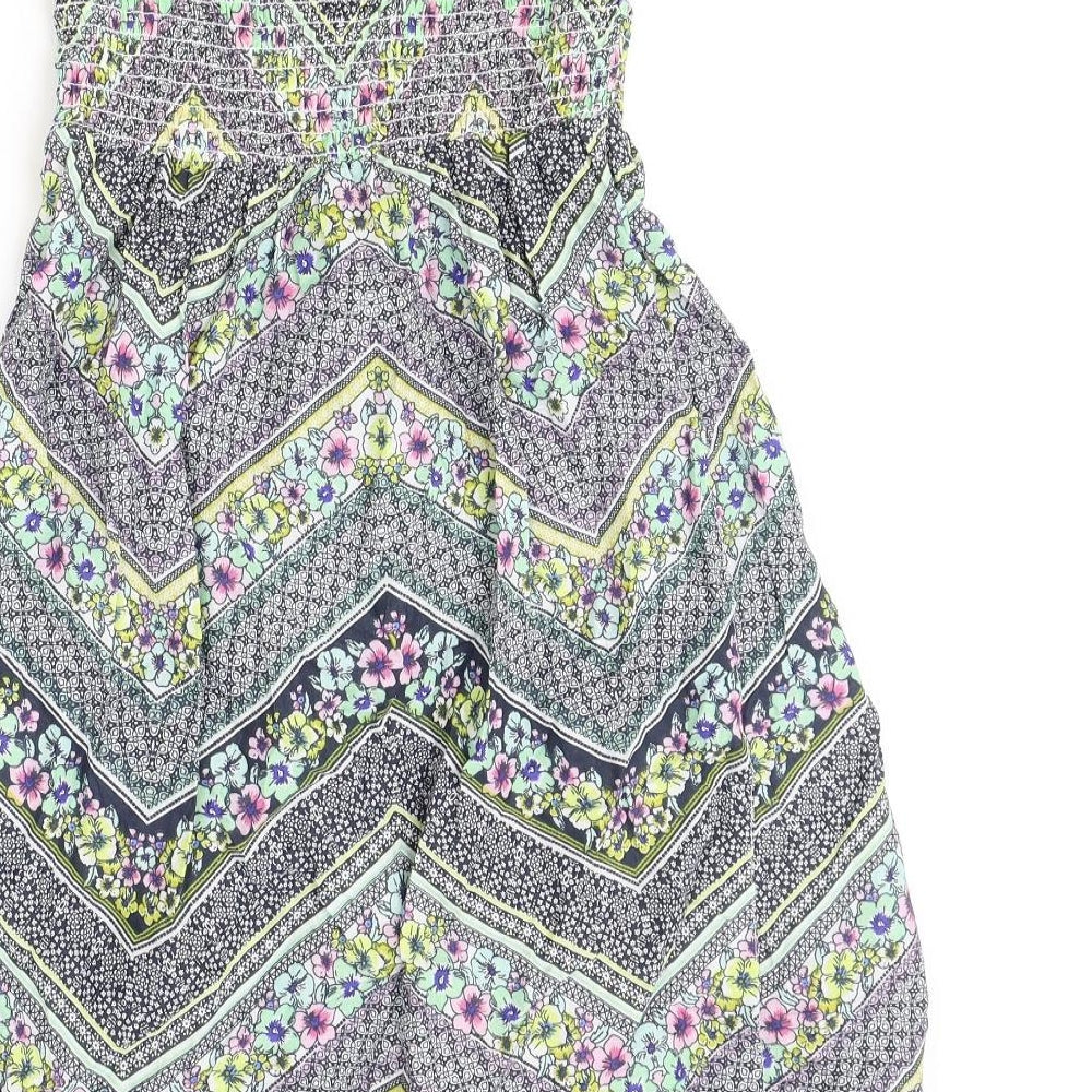 Atmosphere Womens Multicoloured Geometric 100% Cotton A-Line Size 10 Off the Shoulder Pullover