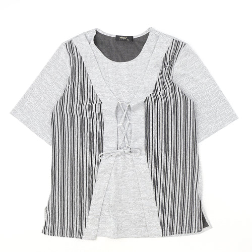 Maltex Womens Grey Polyester Basic T-Shirt Size XL Round Neck