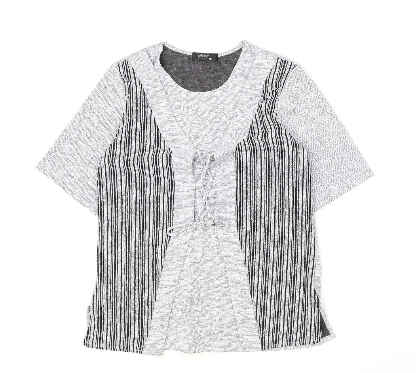 Maltex Womens Grey Polyester Basic T-Shirt Size XL Round Neck