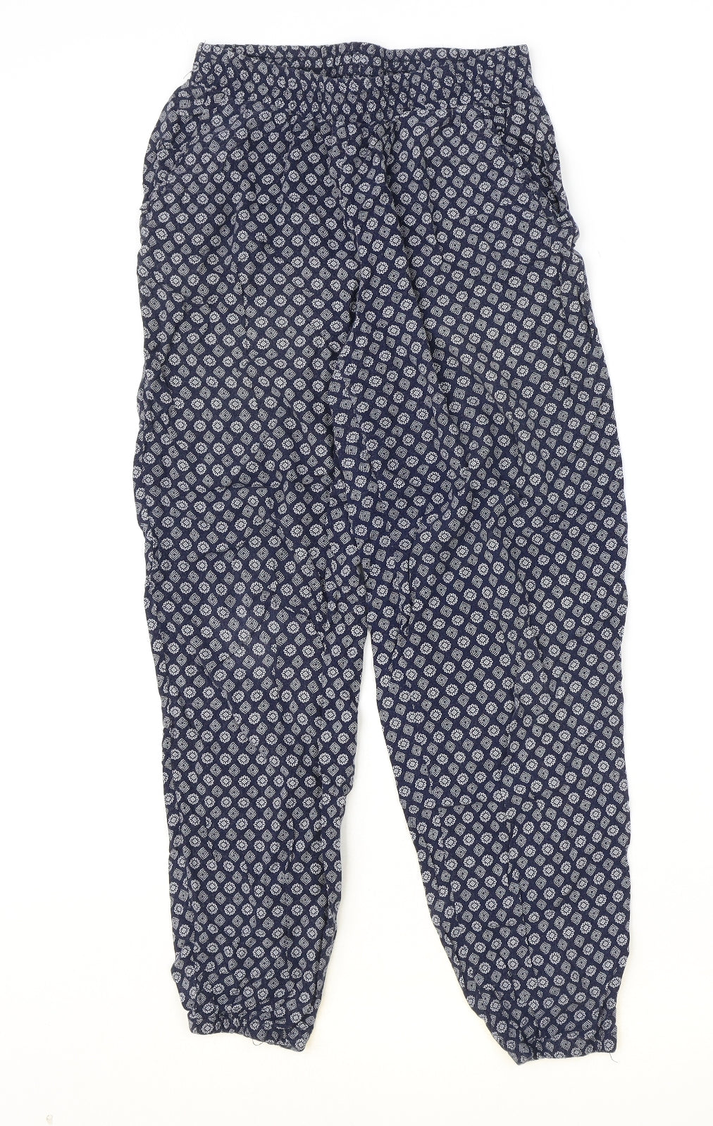 Atmosphere Womens Blue Geometric Viscose Harem Trousers Size 10 Regular