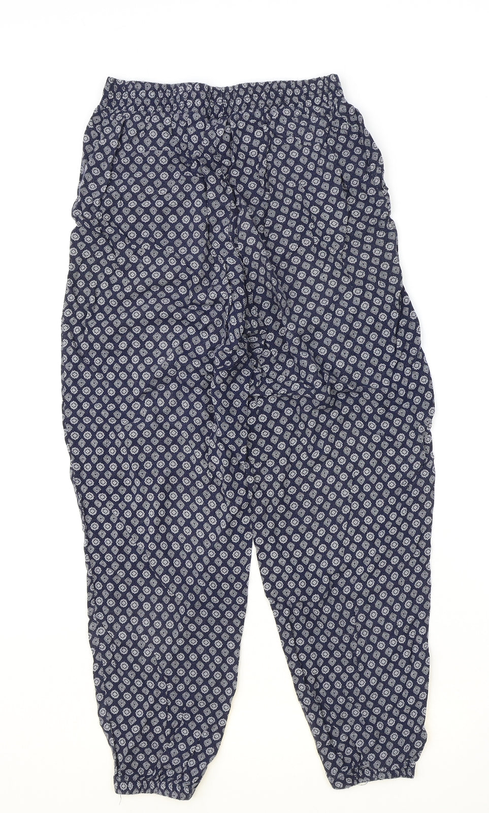 Atmosphere Womens Blue Geometric Viscose Harem Trousers Size 10 Regular