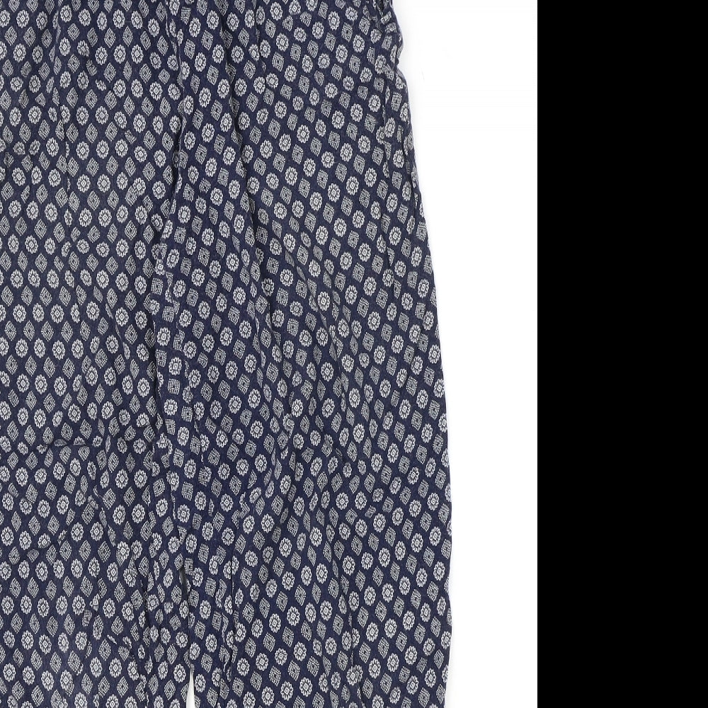 Atmosphere Womens Blue Geometric Viscose Harem Trousers Size 10 Regular