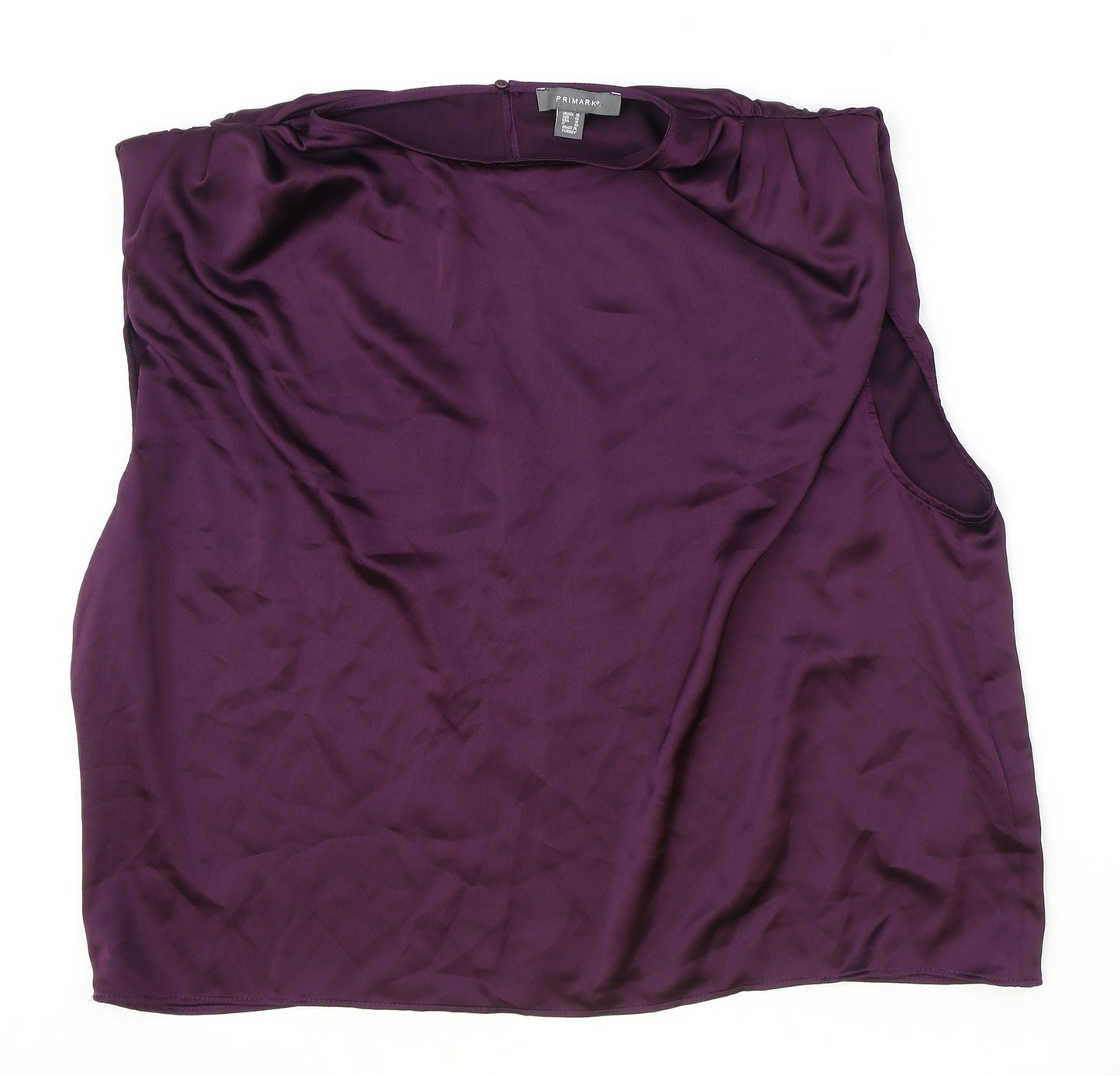 Primark Womens Purple Polyester Basic Tank Size 18 Boat Neck