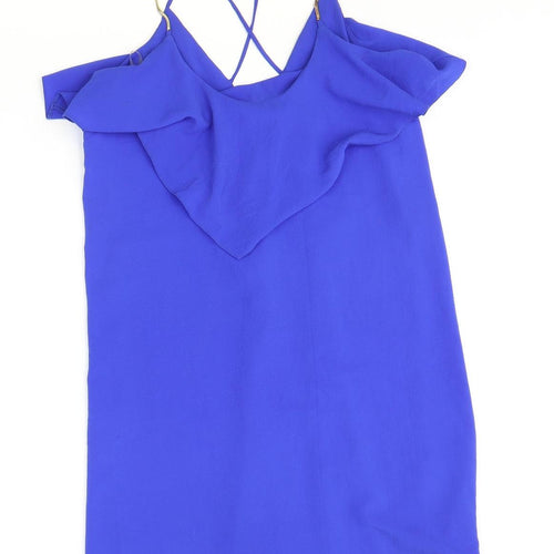 Atmosphere Womens Blue Polyester A-Line Size 12 Round Neck Pullover