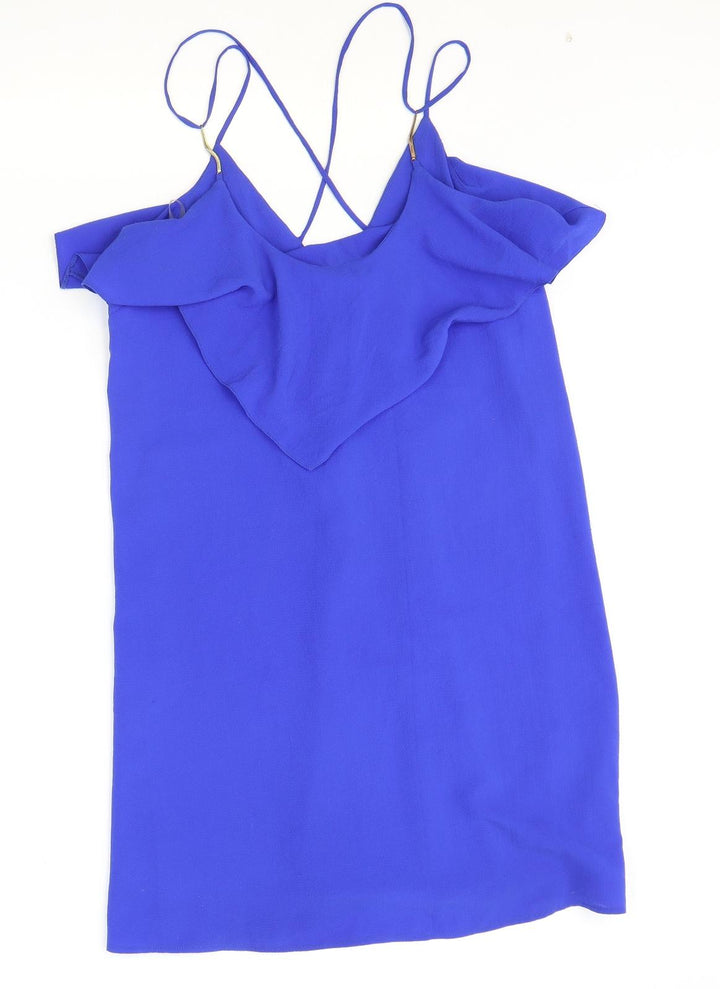 Atmosphere Womens Blue Polyester A-Line Size 12 Round Neck Pullover