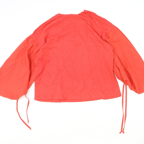 Atmosphere Womens Red Polyester Basic Blouse Size 10 Round Neck