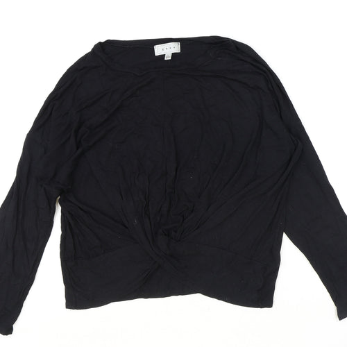 Graze Womens Black Polyester Basic T-Shirt Size L Round Neck
