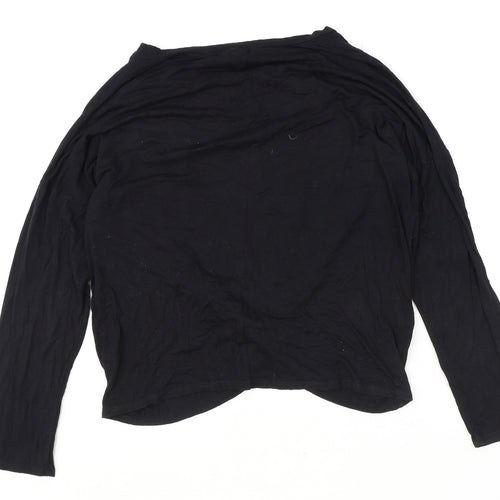 Graze Womens Black Polyester Basic T-Shirt Size L Round Neck