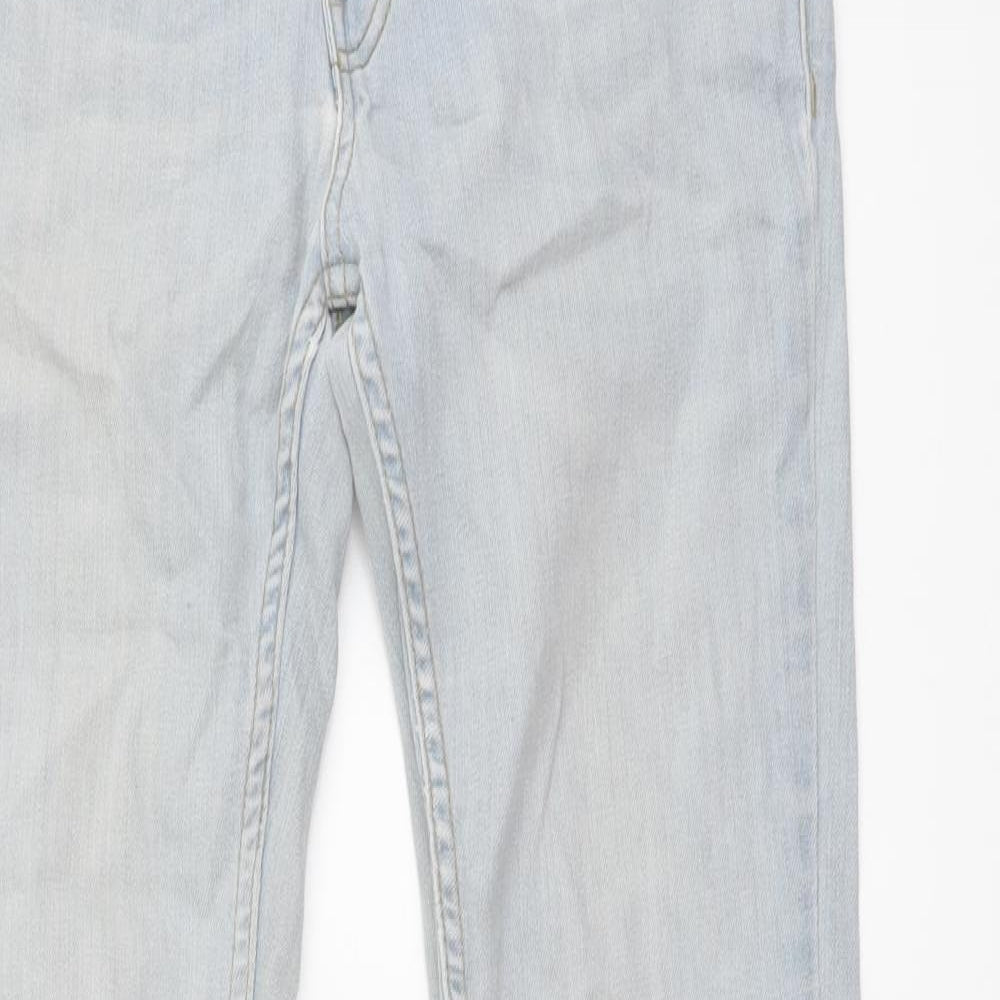 Topman Mens Blue Cotton Skinny Jeans Size 30 in L30 in Regular Button