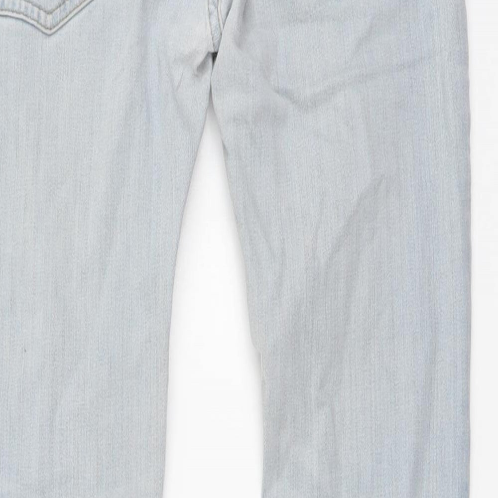 Topman Mens Blue Cotton Skinny Jeans Size 30 in L30 in Regular Button