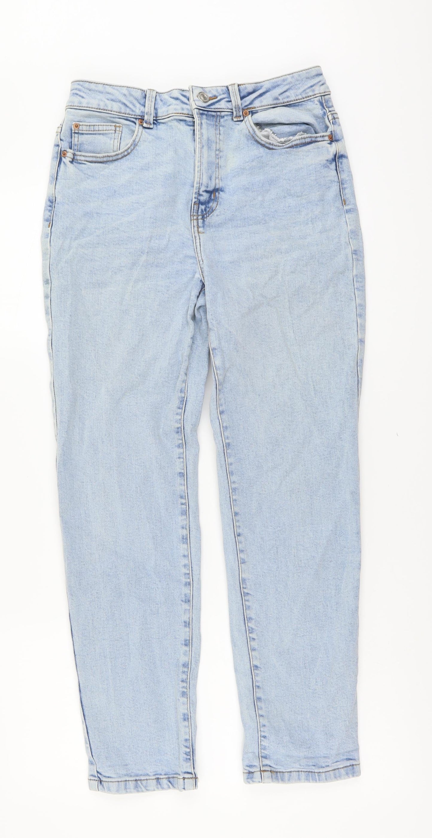 Denim & Co. Womens Blue Cotton Skinny Jeans Size 8 L27 in Regular Button