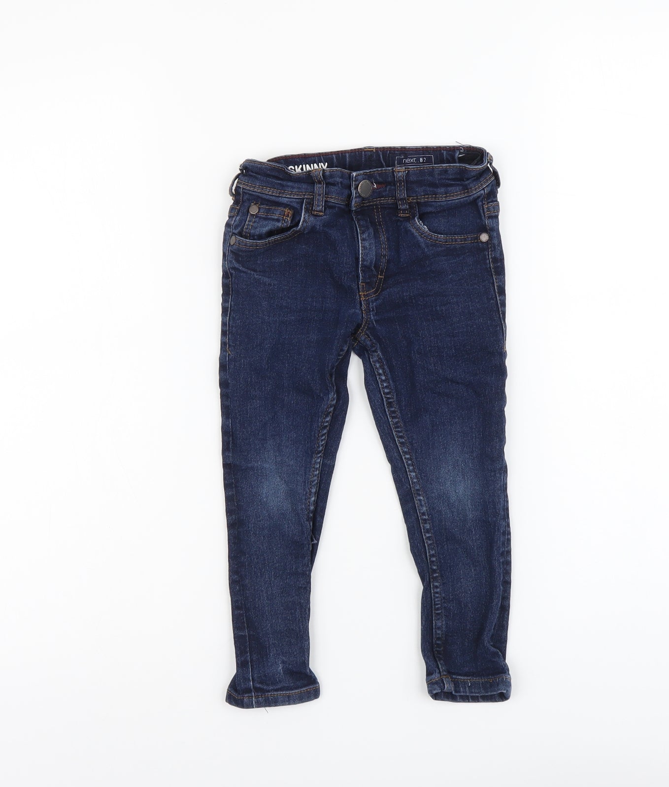 NEXT Boys Blue Cotton Skinny Jeans Size 3 Years Regular Button
