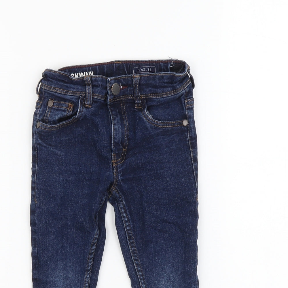 NEXT Boys Blue Cotton Skinny Jeans Size 3 Years Regular Button
