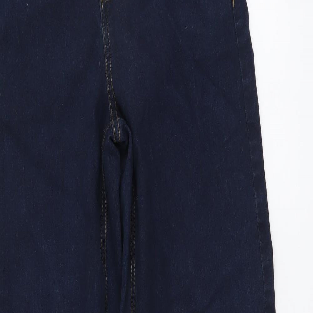 Simply Be Womens Blue Cotton Bootcut Jeans Size 12 L31 in Regular Button