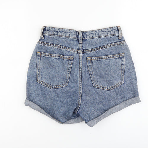 Denim & Co. Womens Blue Cotton Boyfriend Shorts Size 6 L3 in Regular Button