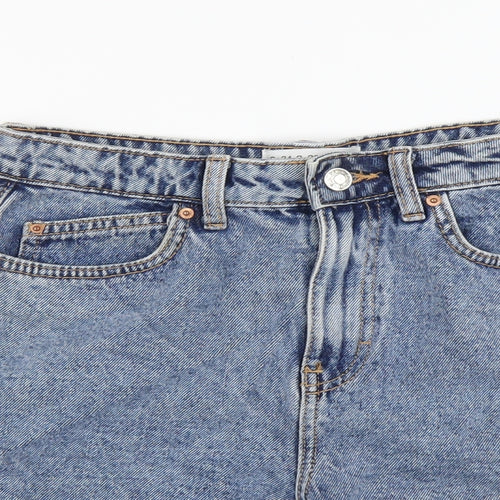 Denim & Co. Womens Blue Cotton Boyfriend Shorts Size 6 L3 in Regular Button