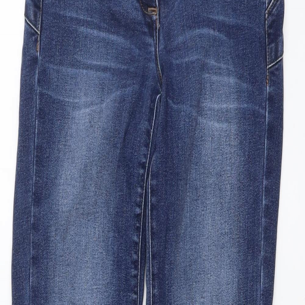 NEXT Womens Blue Cotton Straight Jeans Size 8 L30 in Regular Button