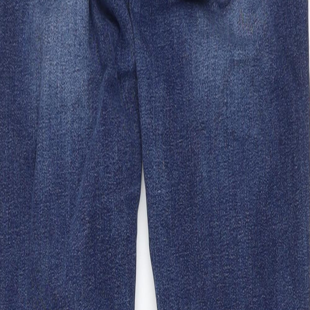 NEXT Womens Blue Cotton Straight Jeans Size 8 L30 in Regular Button