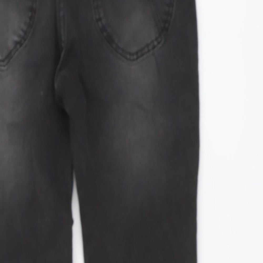 George Girls Grey Cotton Straight Jeans Size 8-9 Years Regular Button