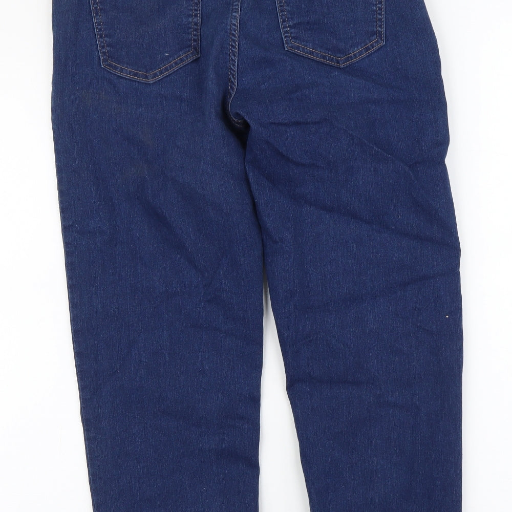 Marks and Spencer Womens Blue Cotton Cropped Jeans Size 14 L22 in Regular Button