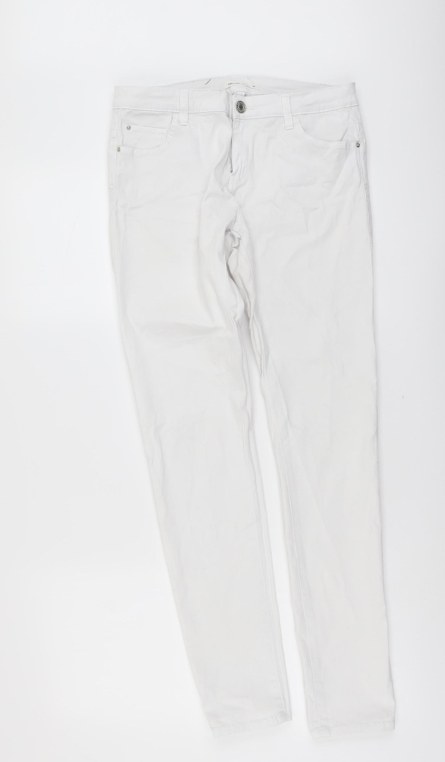 Calliope Womens White Cotton Skinny Jeans Size M L30 in Regular Button