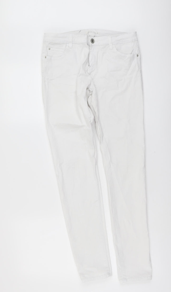 Calliope Womens White Cotton Skinny Jeans Size M L30 in Regular Button