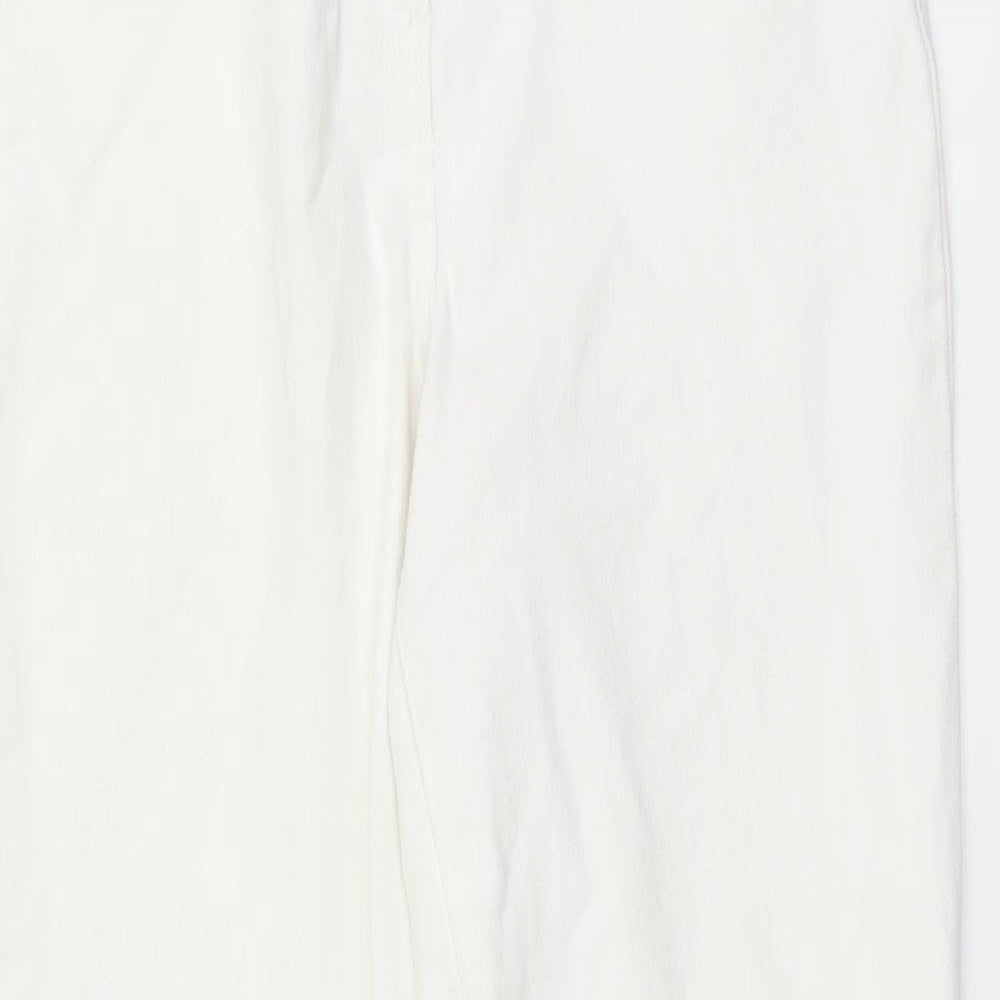 NEXT Womens White Cotton Straight Jeans Size 8 L28 in Regular Button