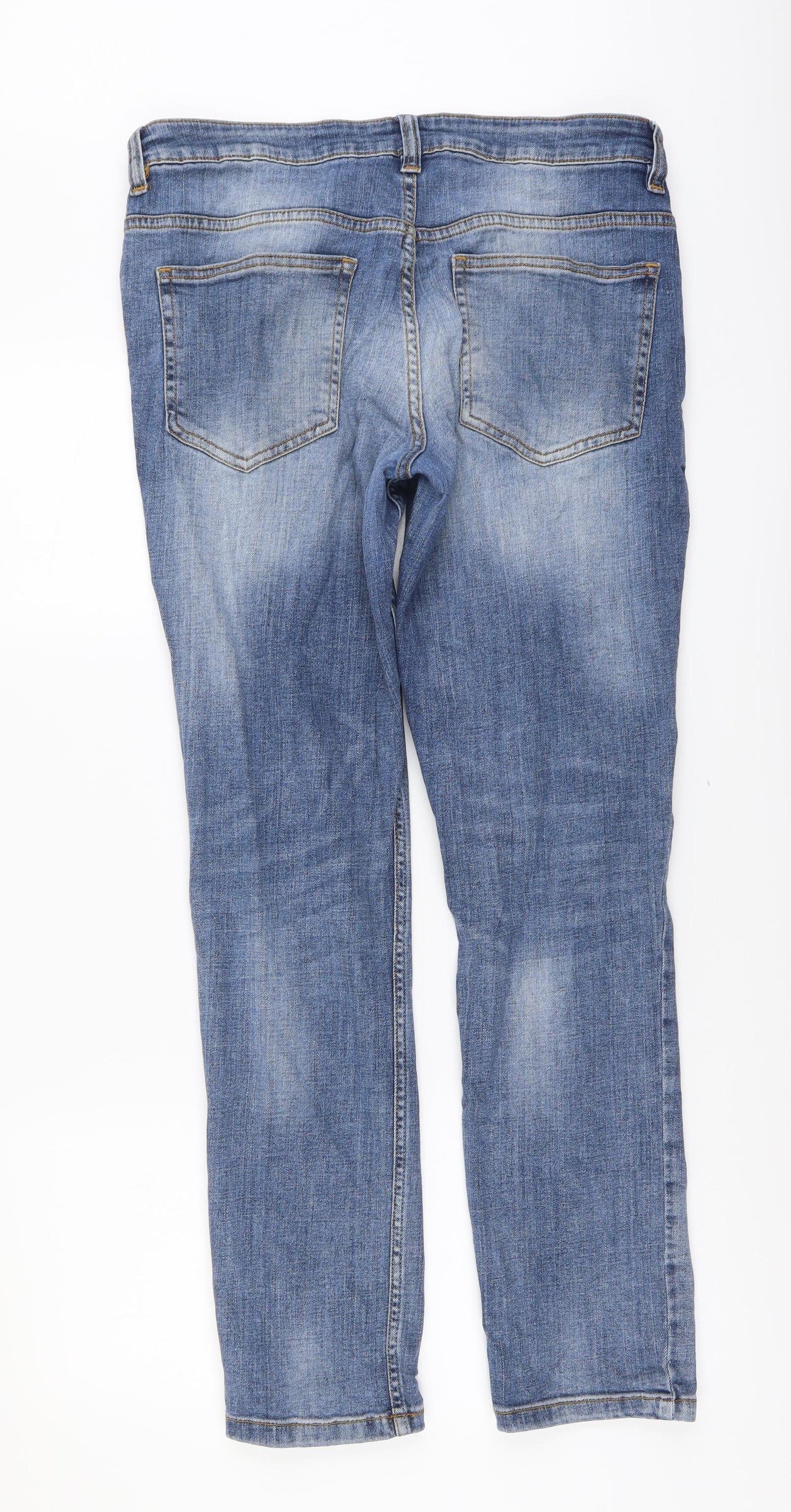 George Mens Blue Cotton Skinny Jeans Size 34 in L32 in Regular Button