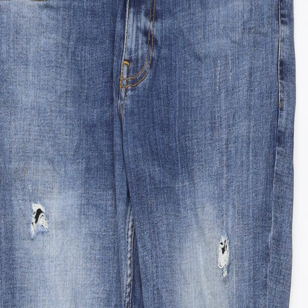 George Mens Blue Cotton Skinny Jeans Size 34 in L32 in Regular Button